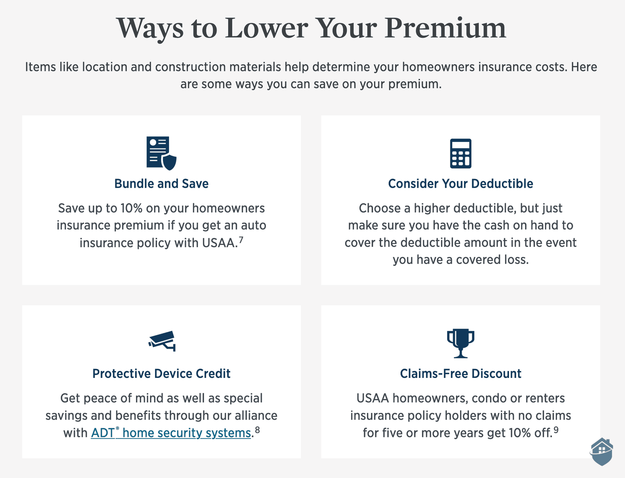There are a few ways to save with USAA