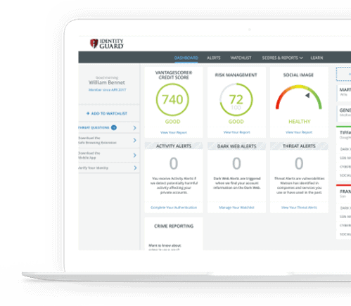 Identity Guard Dashboard