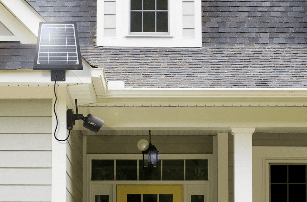 A Lorex camera running off solar power