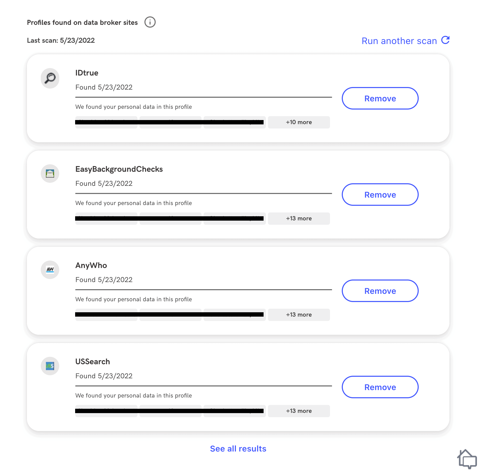 Four of the 36 data brokers who were selling my data.