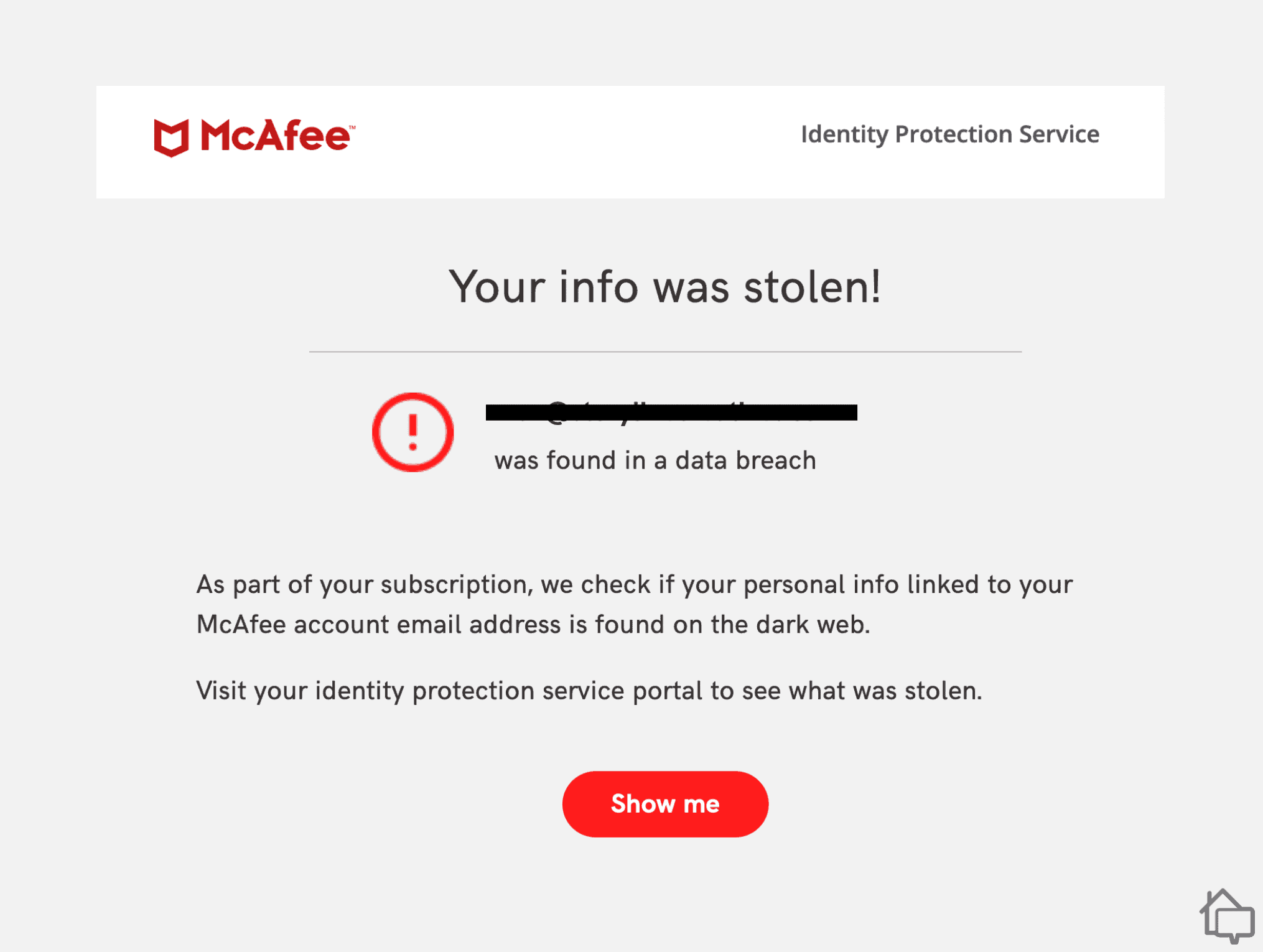Cos'è un avviso di identità McAfee?