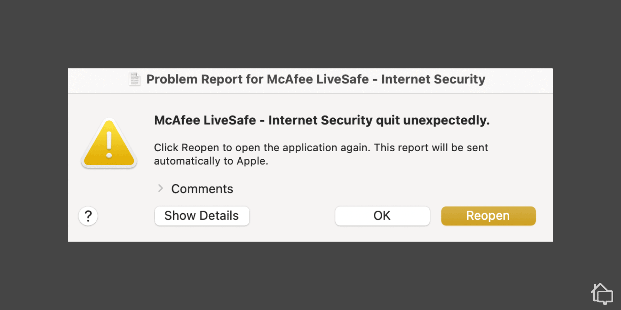 McAfee Software Crashing
