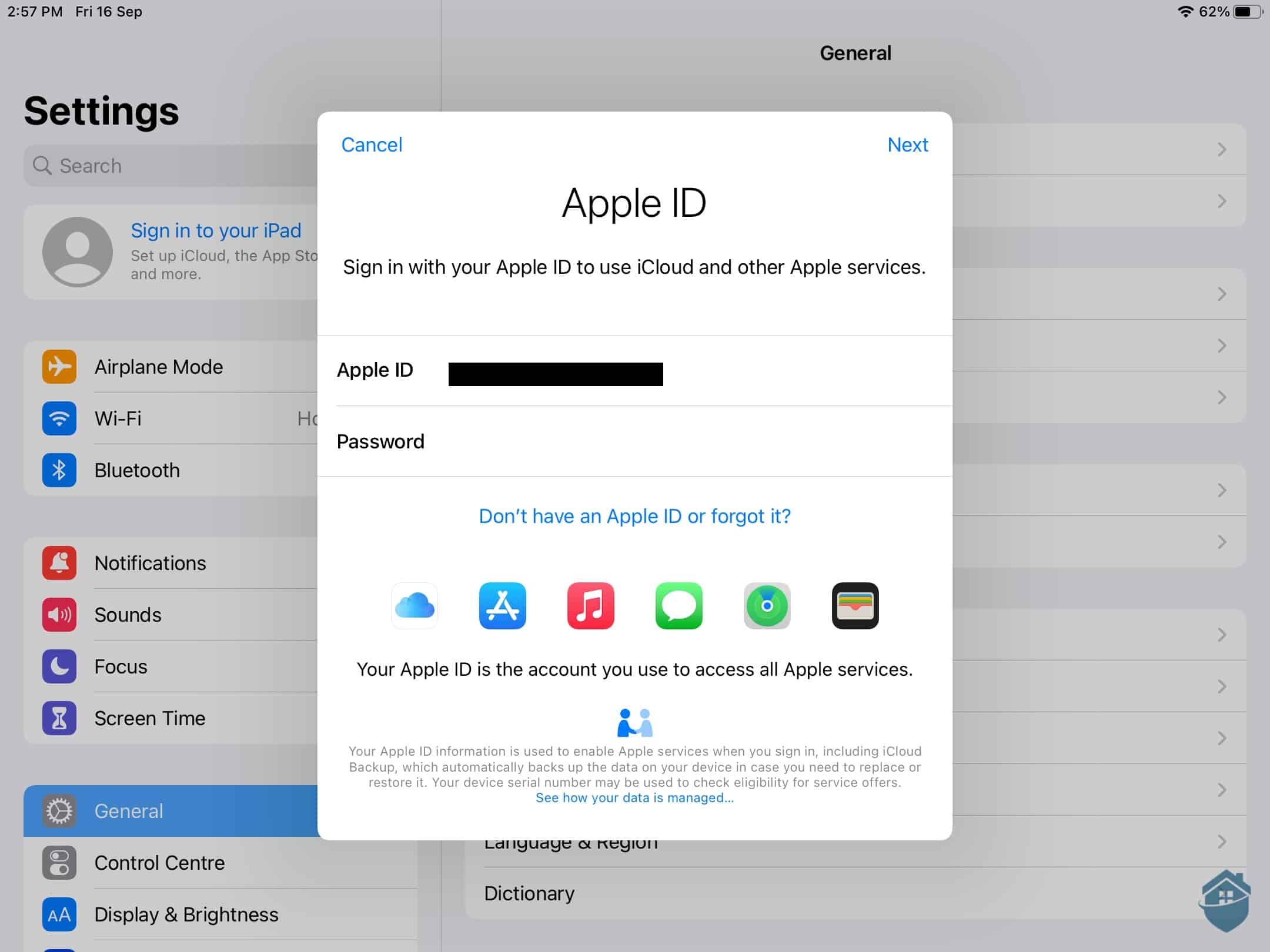 Sign Your Child in to Their iPad