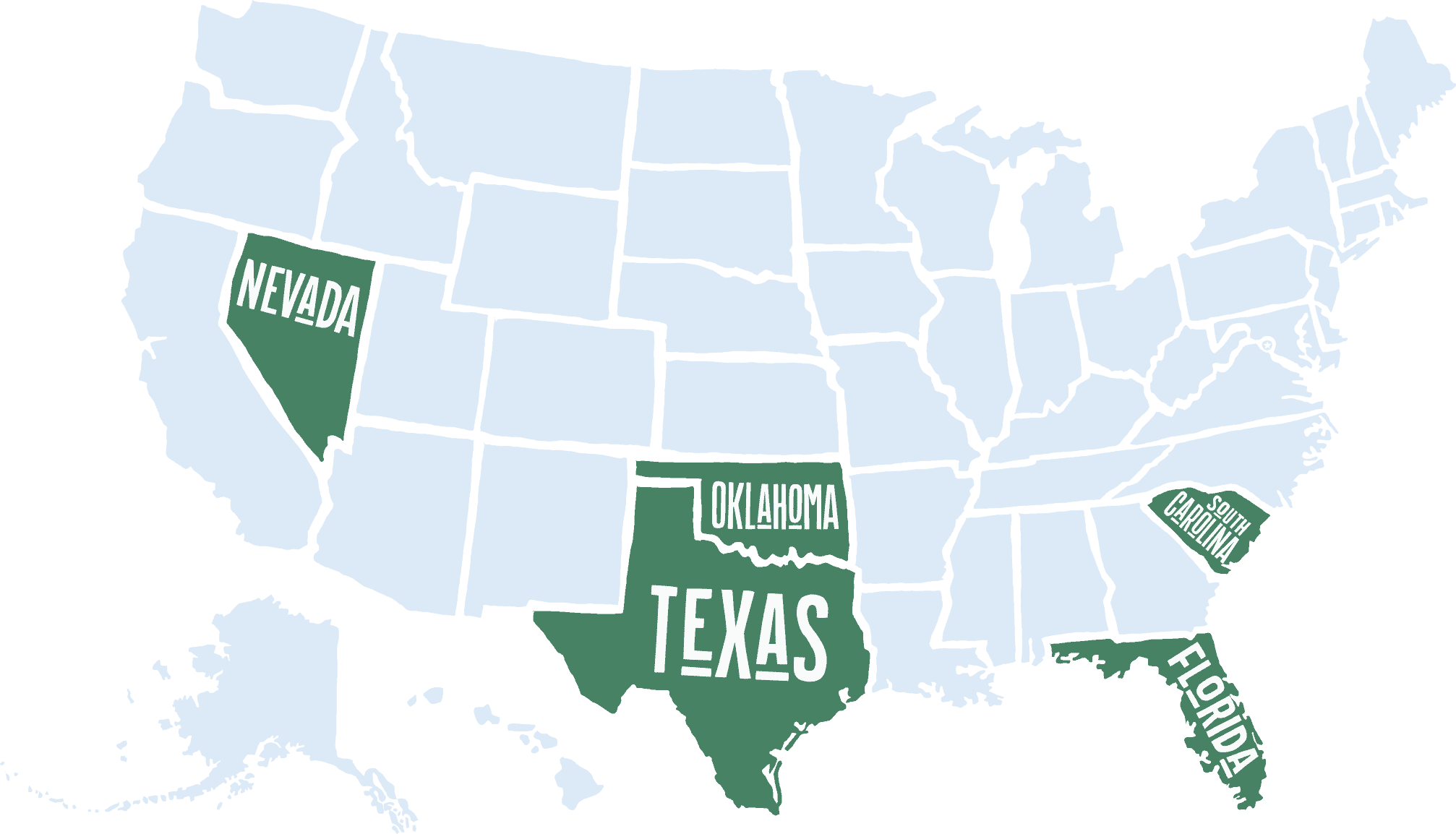 The worst states for mold are Nevada, Oklahoma, Texas, South Carolina, and Florida.