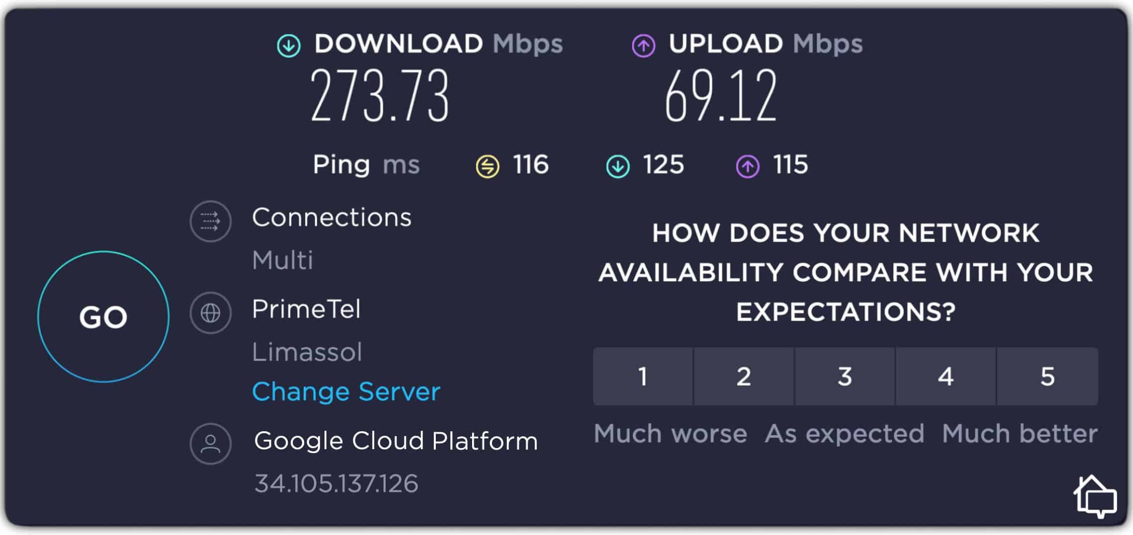 On the second go, connecting to a video streaming server, X-VPN picked up speed.