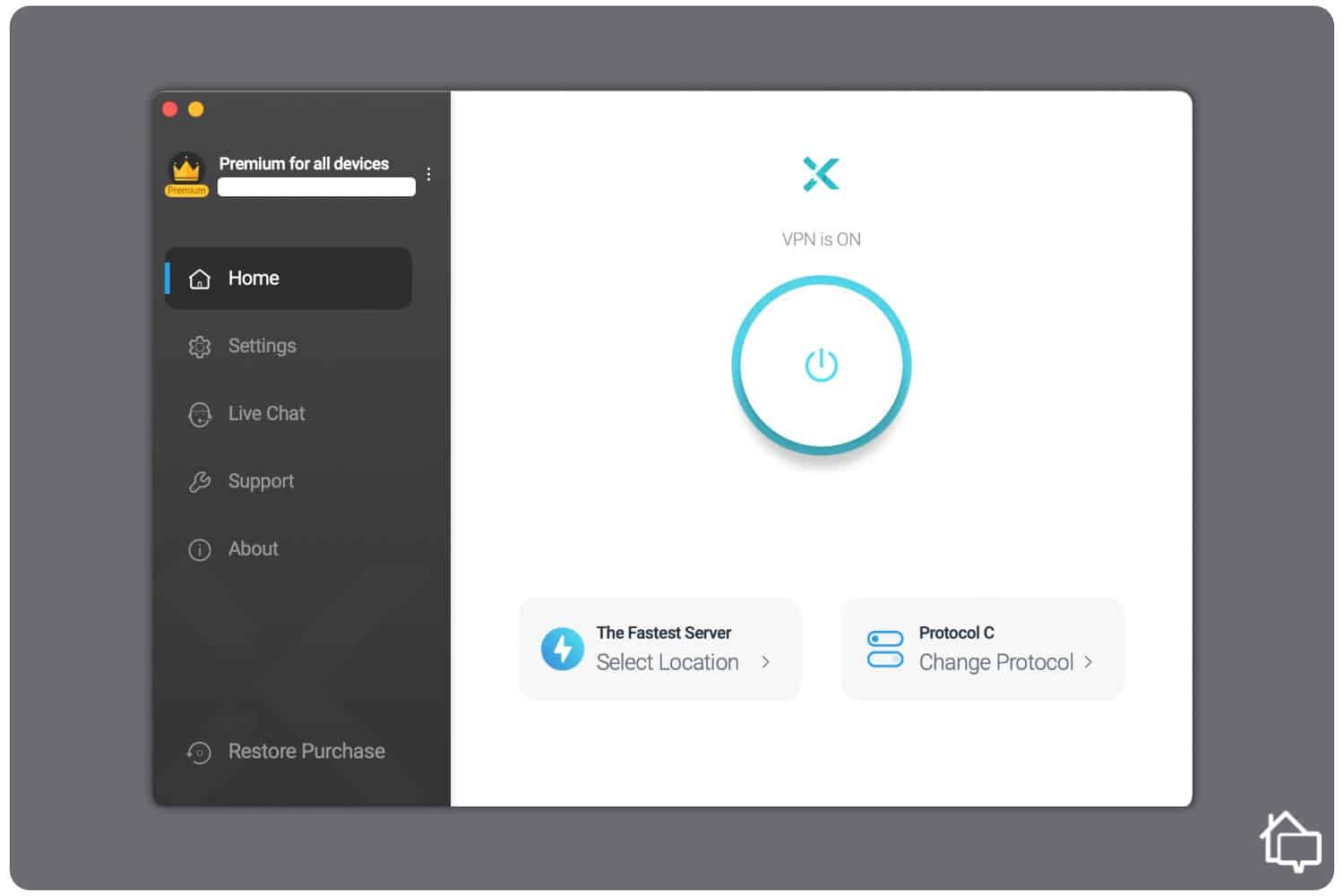 X-VPN has a very user-friendly controller with three buttons — on_off, server, and protocol.