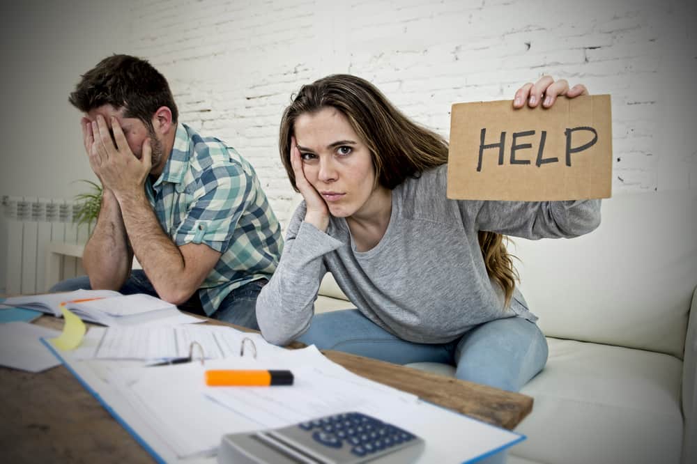 Young couple worried about financials