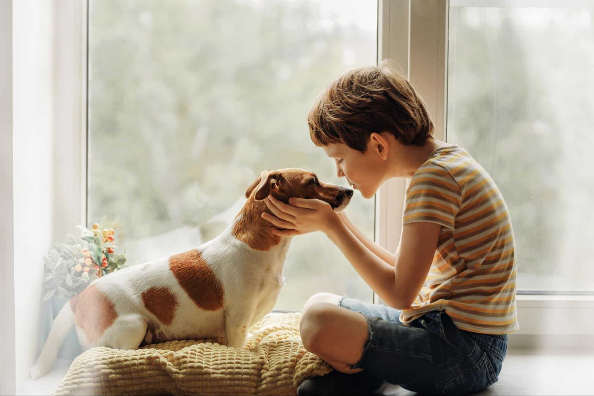 Kid and a dog