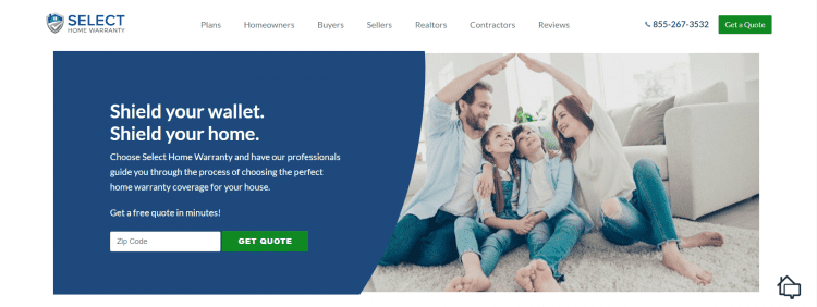 Select Home Warranty Home Page