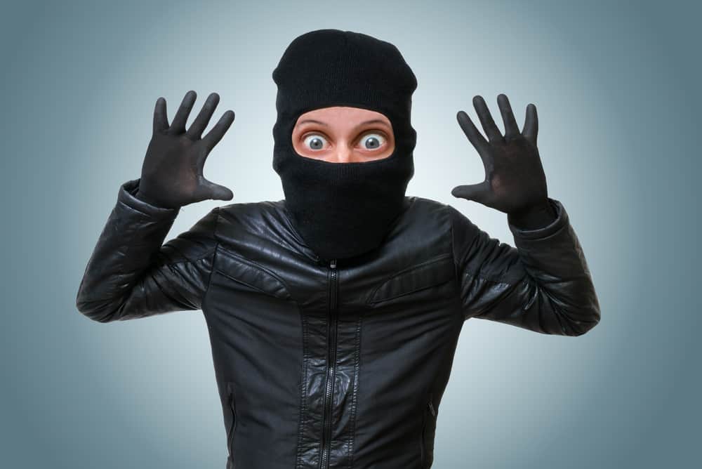 A burglar in a mask