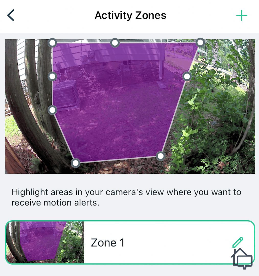 The Arlo Pro 4’s activity zones
