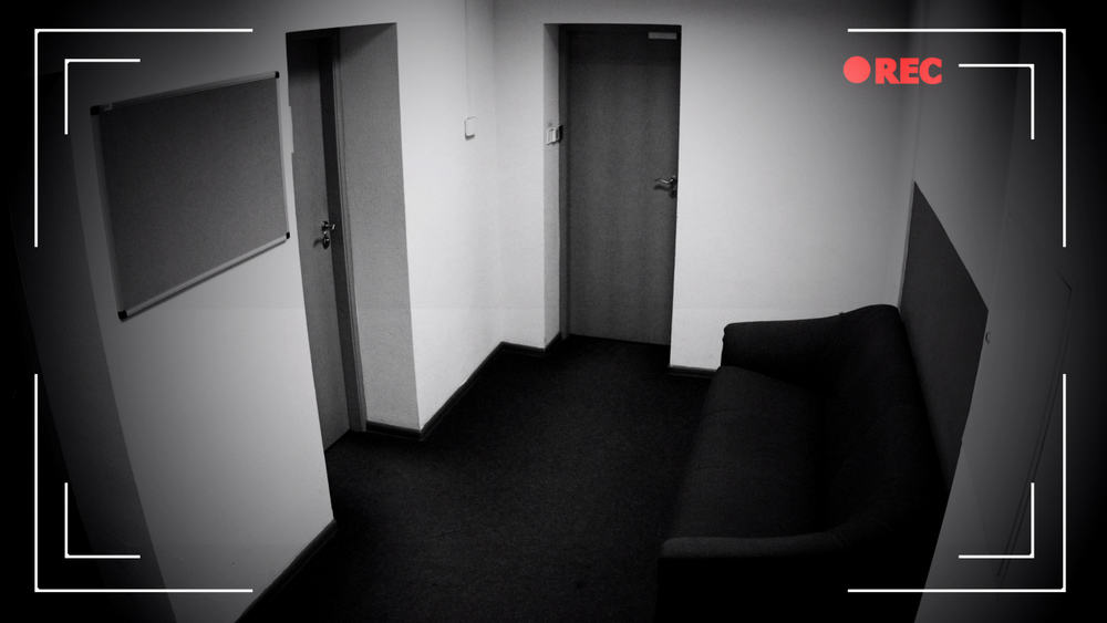 Video from a hidden camera in a hotel room