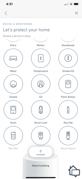 Adding equipment to my system through the SimpliSafe App.