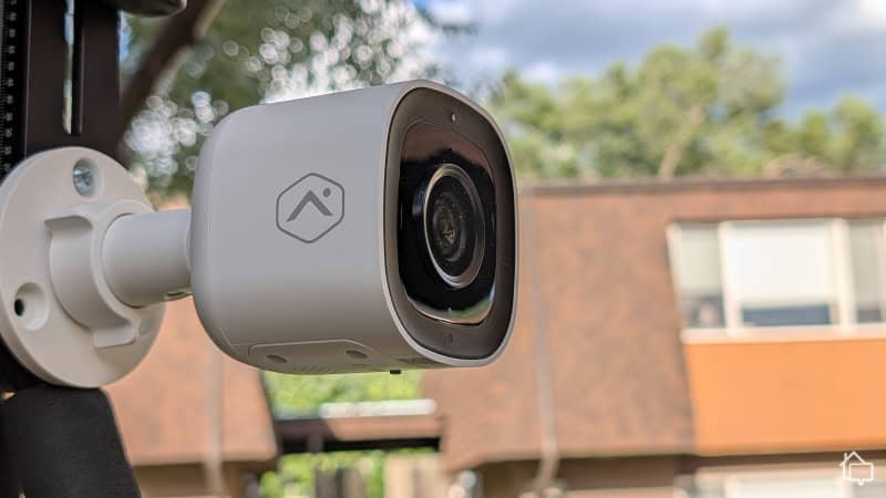 The outdoor camera showed a clear view of the courtyard outside our home.