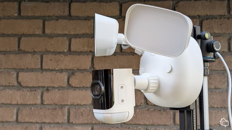 You can reposition the bright floodlights and camera to target specific areas in your yard.