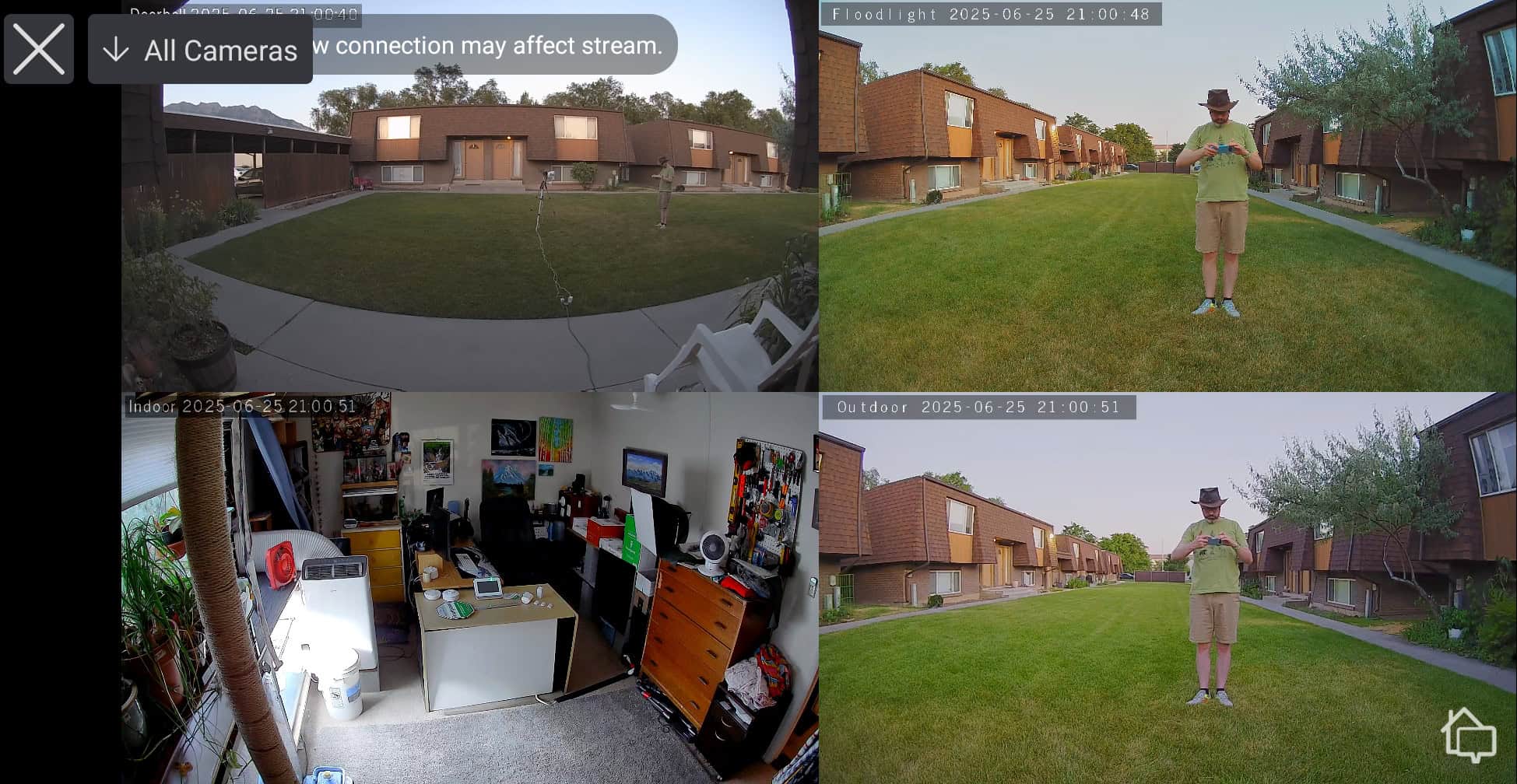 You can tie camera recordings to alarm modes so they record only when you arm the Frontpoint system or when an alert triggers.