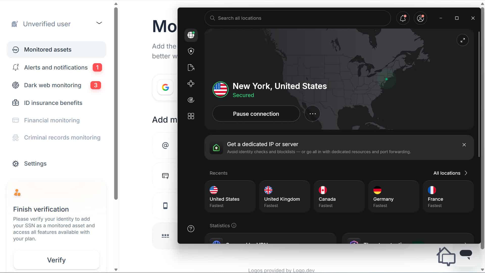 Conecting through NordVPN (1) We subscribed to Coveron’s Full Protection plan to get NordVPN and enhance our overall online protection