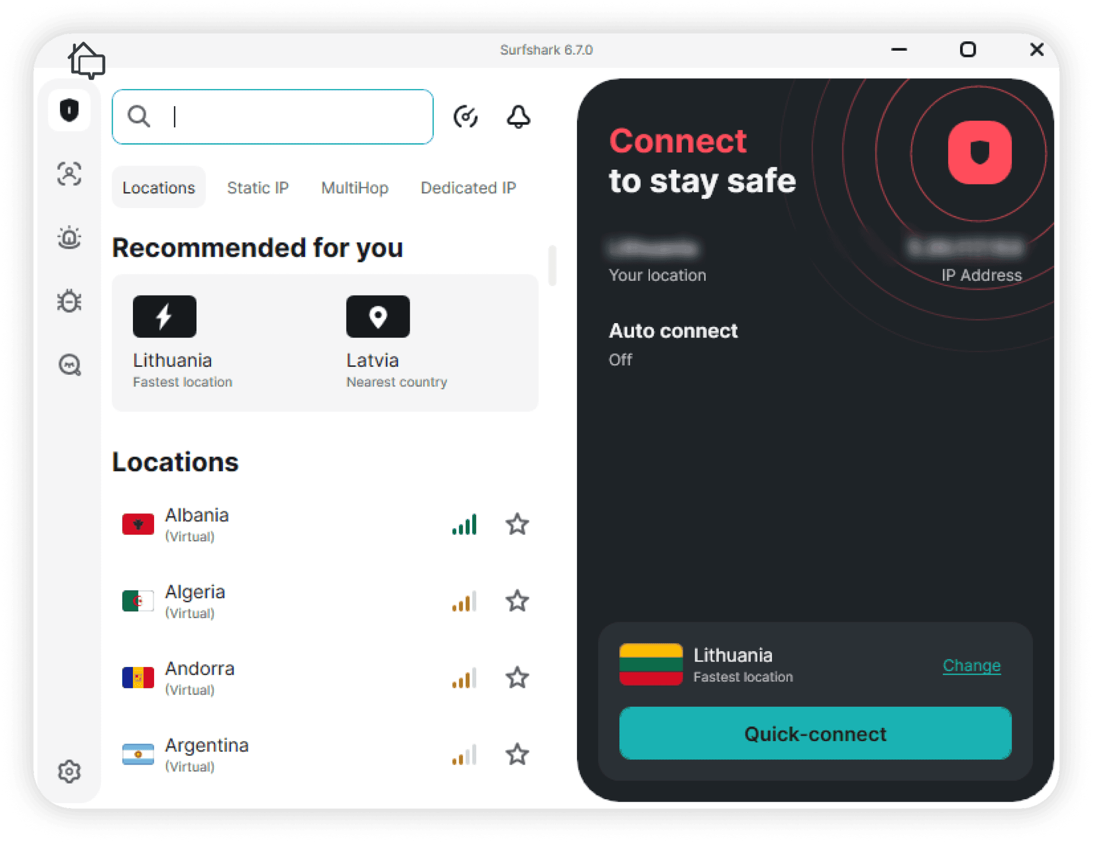 Surfshark VPN app running on Windows 11 Surfshark VPN app running on Windows 11