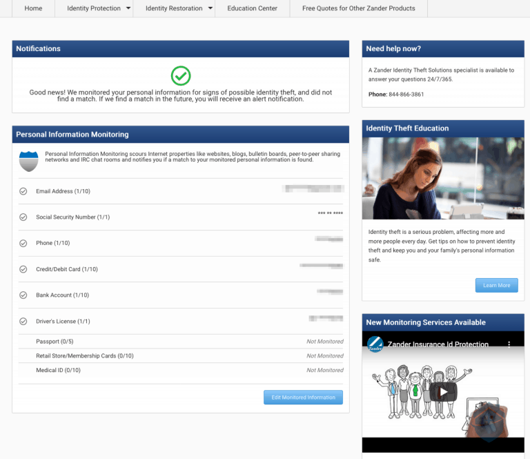 Zander Insurance ID Theft Protection Reviews 2021